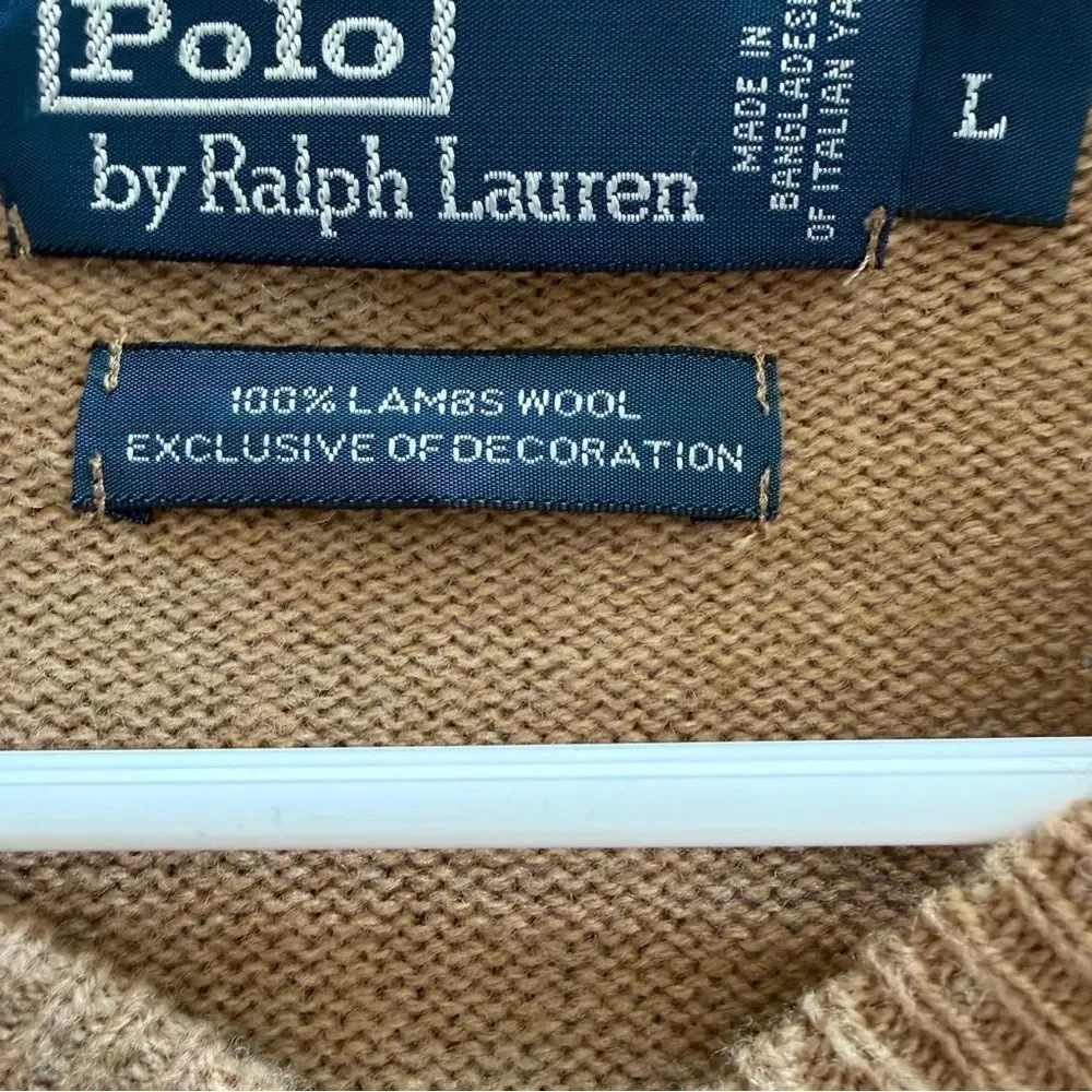 Polo Ralph Lauren vintage mens lambs wool v neck sweater